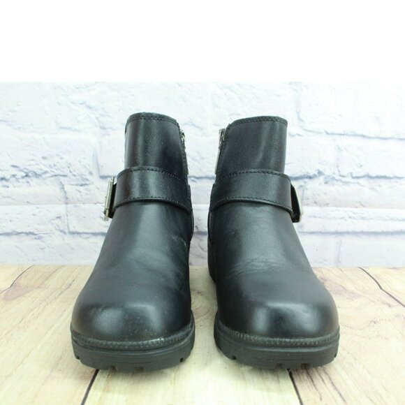 Milwaukee Black Leather Side Zip Motorcycle Riding Ankle Boots Size 8 C - Picture 4 of 9